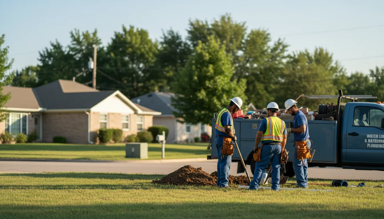 Residential water line and bathroom plumbing service in Paoli, IN